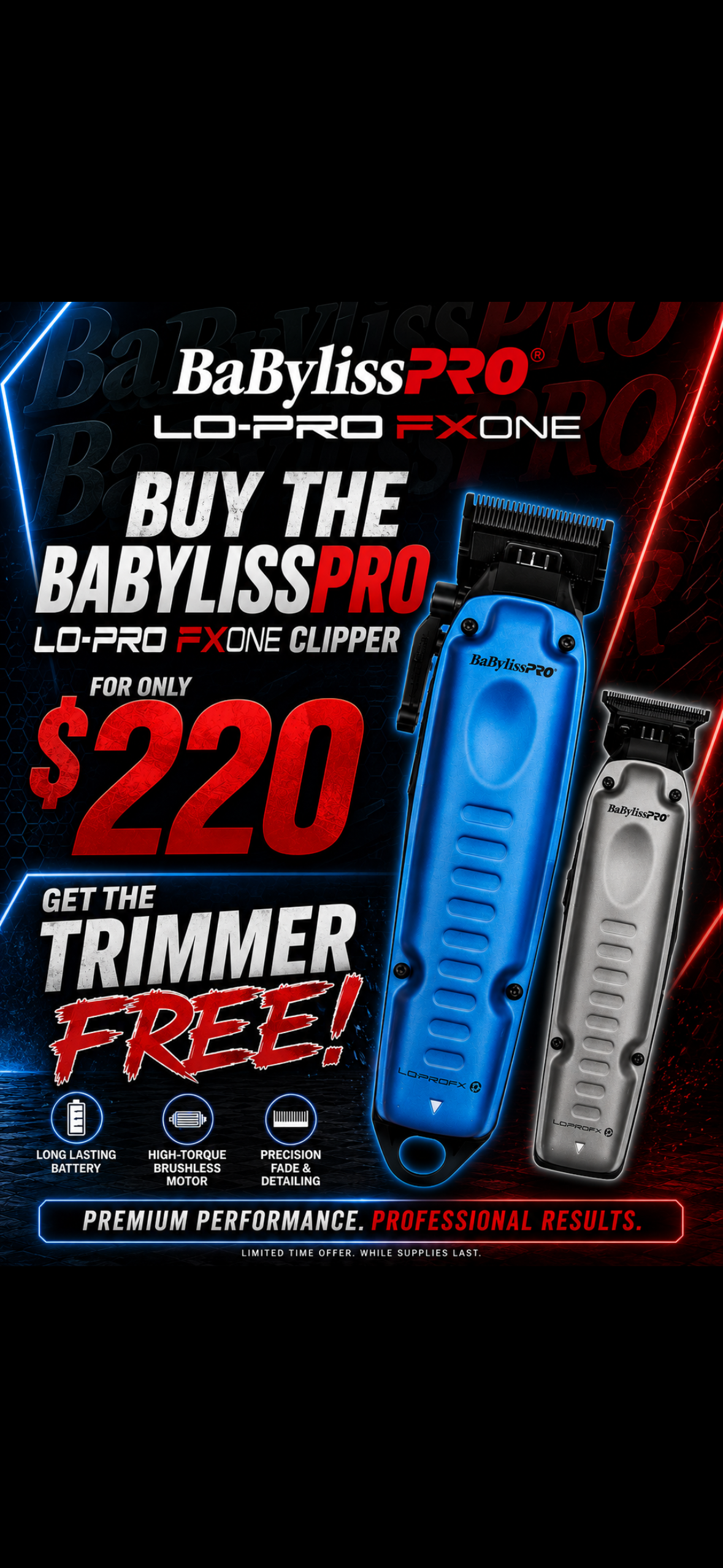 Babyliss lopro FXone clipper+ trimmer promo