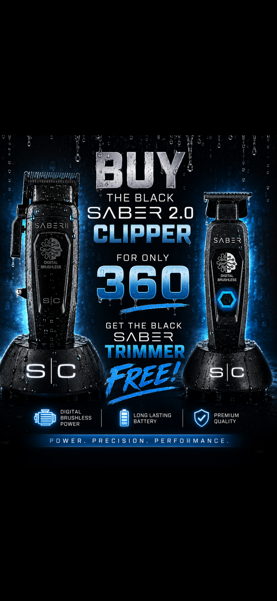 Black saber 2.0 clipper + trimmer PROMO
