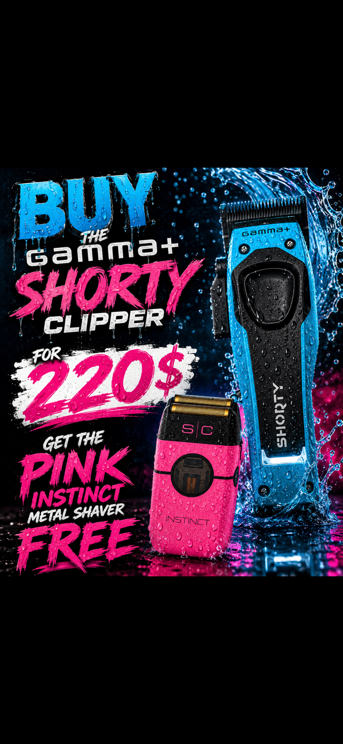 Gamma shorty + instinct metal shaver PROMO